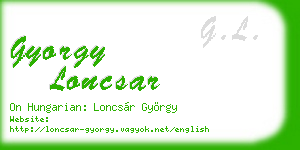 gyorgy loncsar business card