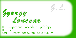 gyorgy loncsar business card